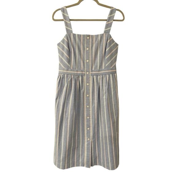 Draper James Dresses & Skirts - Draper James Women's Striped Faux Button Front Sleeveless Summer Dress Blue Sz 6